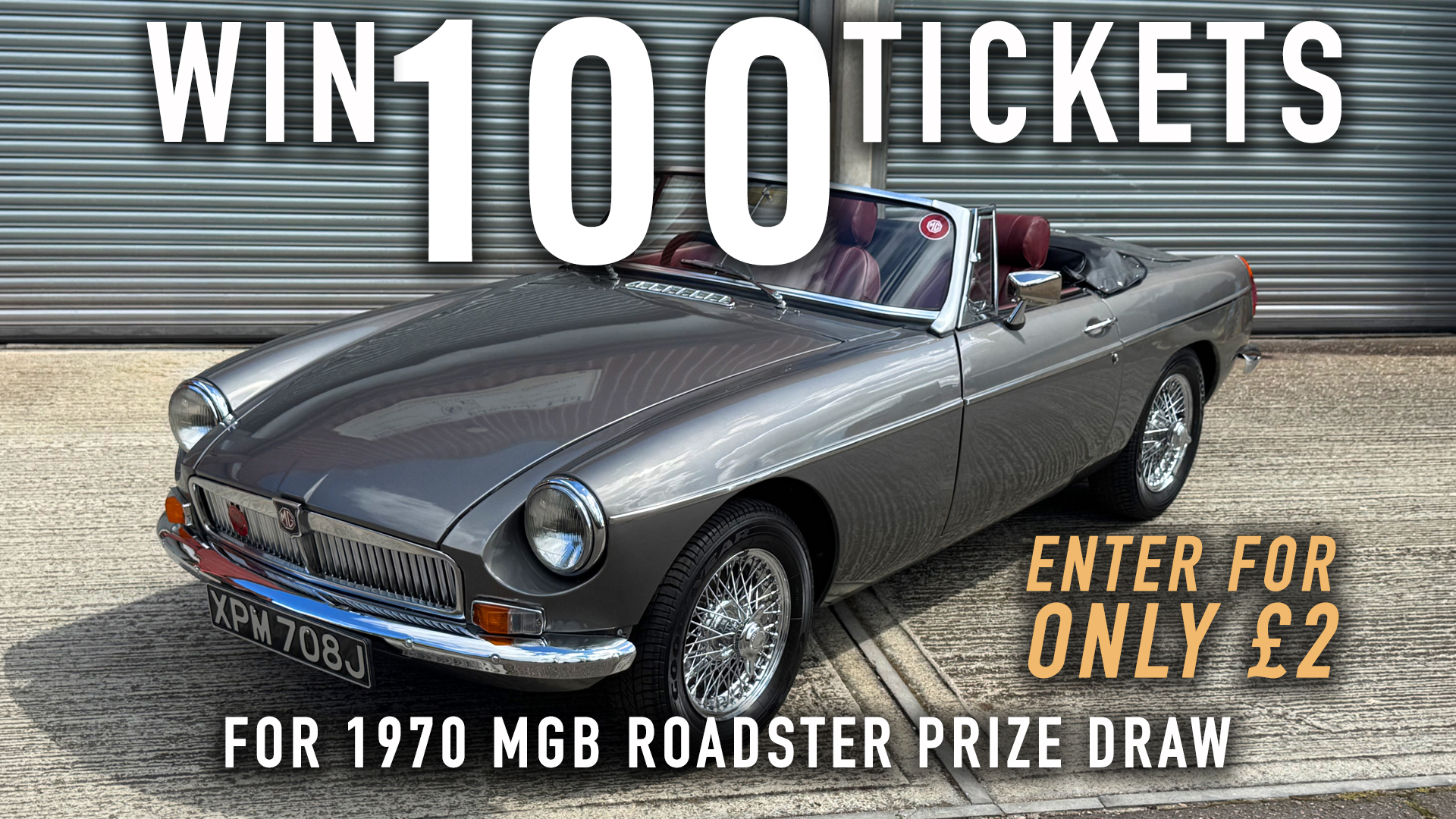 Win 100 tickets for 1970 MGB Roadster 2nd chance