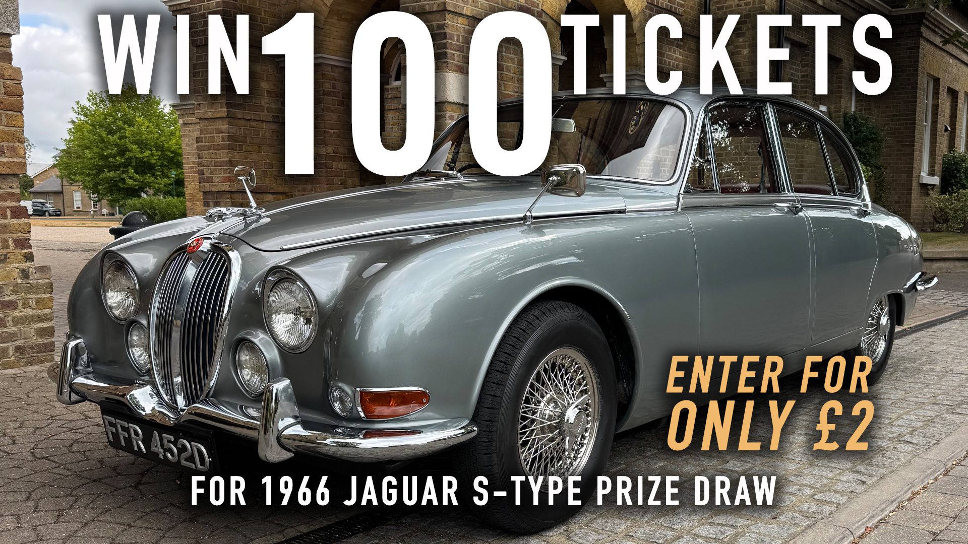 Win 100 tickets for 1966 Jaguar S-Type 3.4
