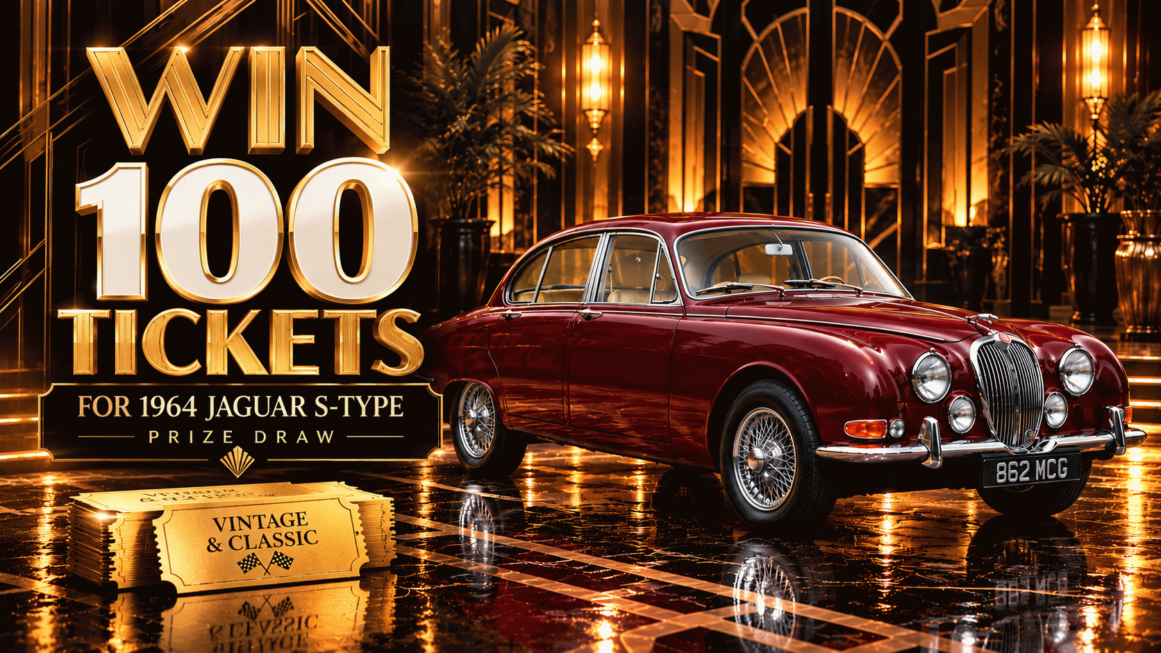 Win 100 tickets for 1964 Jaguar S-Type Second Chance