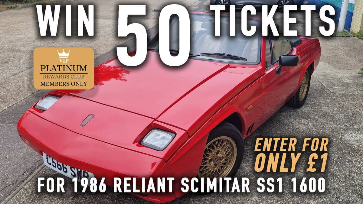 WIN 50 Tickets for 1986 Reliant Scimitar SS1 1600 - Platinum Rewards Club