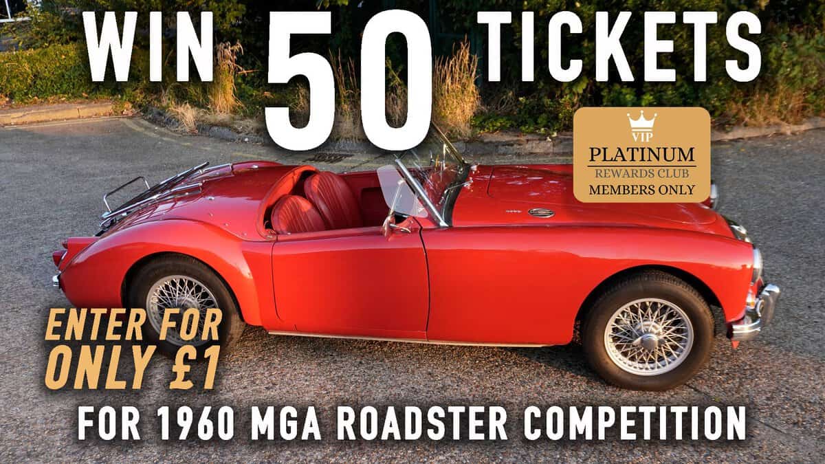 WIN 50 Tickets for 1960 MGA Roadster - Platinum Rewards Club