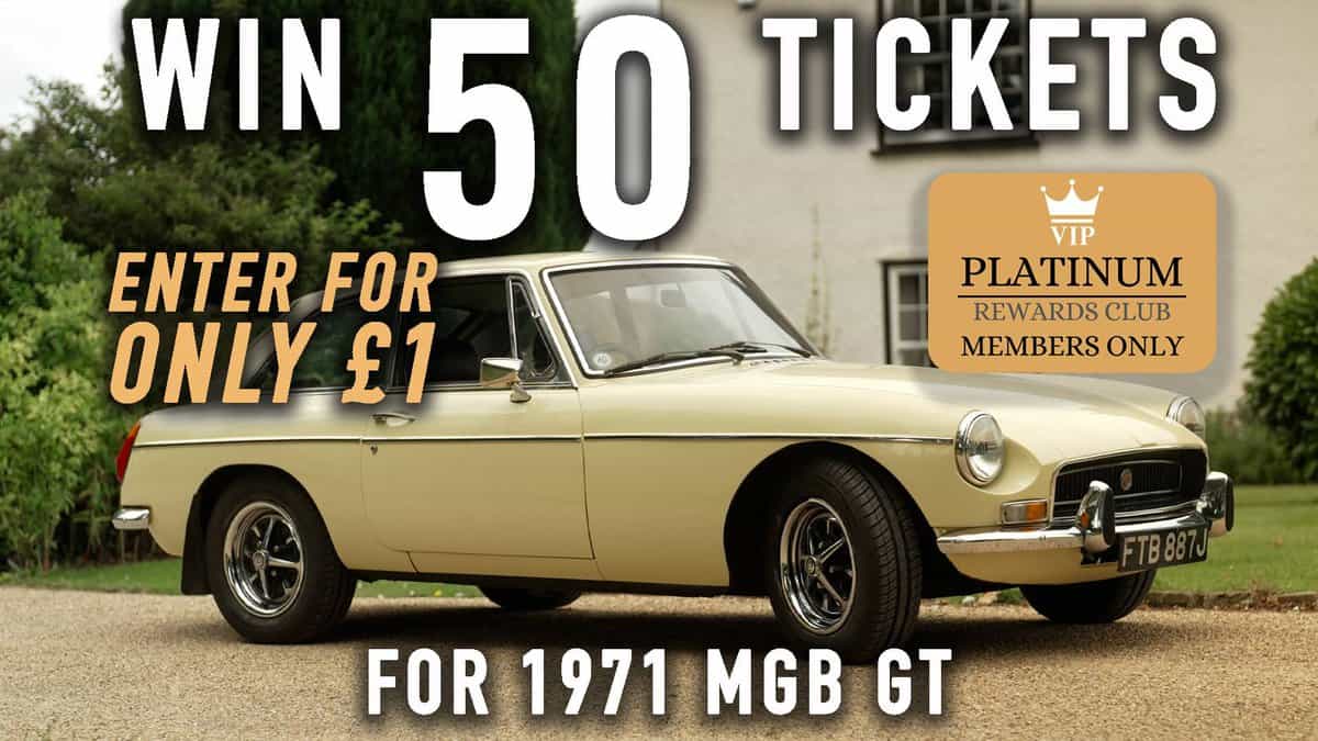50 Tickets for MGB GT - Platinum Rewards Club